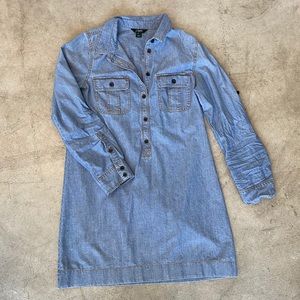 J. Crew Light Blue Chambray Denim Shirt Dress Medium